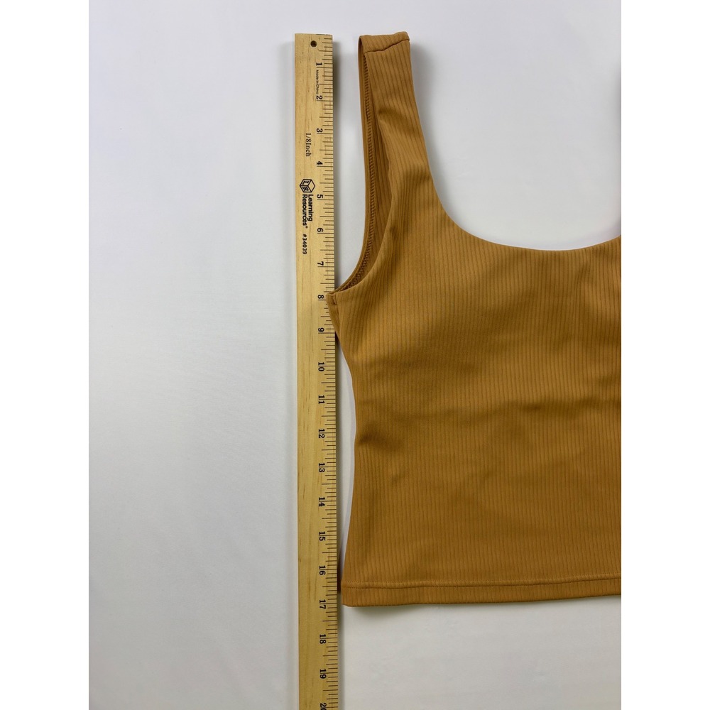 Fabletics Ribbed Tank Top in Mustard Brown - Picture 7 of 8